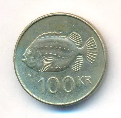 Исландия 100 крон, 2001 (100 крон. Исландия. 2001)