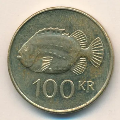 Исландия 100 крон, 2004 (100 крон. Исландия. 2004)