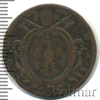 Папская область ½ байокко, 1826 (1/2 байокко. Папская область 1826г. Cu.)