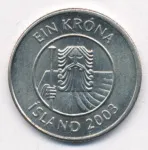 Исландия 1 крона, 2003 (1 крона. Исландия 2003)