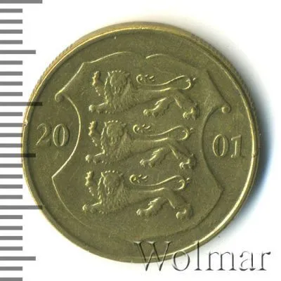 Эстония 1 крона, 2001 (1 крона. Эстония 2001г. Lt.)