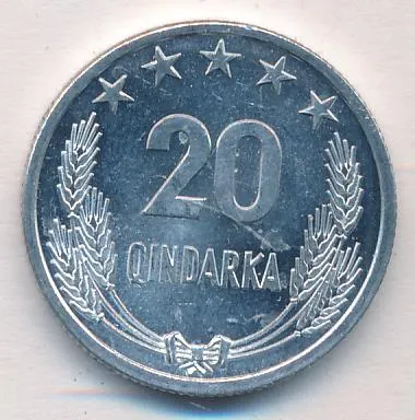 Албания 20 киндарок, 1964 (20 киндарка. Албания 1964)