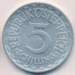 Австрия 5 шиллингов, 1952 (5 шиллингов. Австрия. 1952)