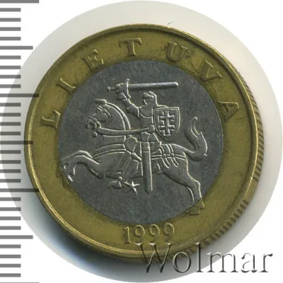 Литва 2 лита, 1999 (2 лита. Литва 1999г. Bm.)