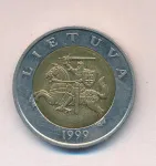 Литва 5 лит, 1999 (5 лит. Литва 1999)